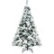 Costway 5ft/6ft/7ft/8ft Snow Flocked Hinged Christmas Tree w/ Berries & Poinsettia Flowers